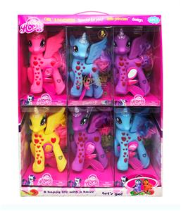 搪胶钻石独角马马宝丽带梳子镜子和化妆品6款6PC混装 - OBL960888