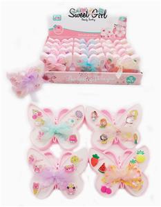 蝴蝶飘带盒饰品系列 发夹+戒指 12PCS - OBL969859