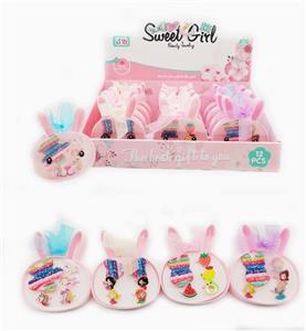 小白兔飘带盒饰品系列 发夹+戒指 12PCS - OBL969861