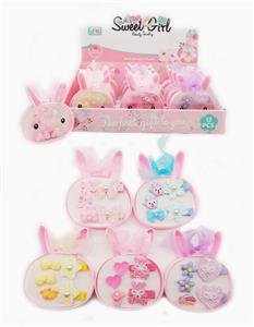 小白兔飘带盒饰品系列 发夹+戒指+发绳一对 12PCS - OBL969864