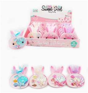 小白兔飘带盒饰品系列 发夹+戒指 12PCS - OBL969866