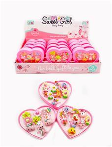 爱心桃盒戒指 戒指 12PCS - OBL969871