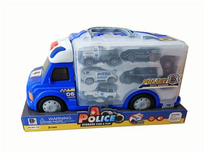 声光警察六只车仔房车套装 - OBL971404