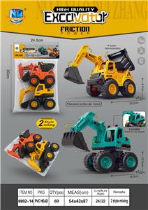 高品质仿真惯性挖掘工程车（2只） - OBL973961