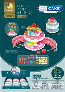 饰品蛋糕音乐盒带灯光音乐6只（包电） - OBL974027