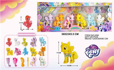 小马宝莉6只马配6只聚氯马梳子发夹套装(6款混装) - OBL974156