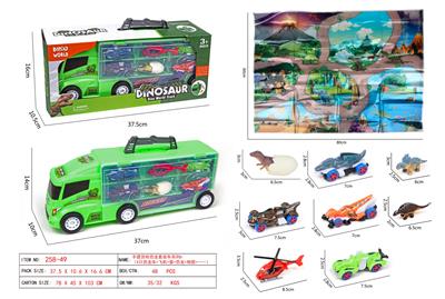 手提货柜恐龙套装车系列6（4只恐龙车+飞机+蛋+恐龙+地图+……） - OBL977908