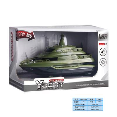 1:20灯光音乐惯性军事船（军绿色）(包电3*AG13) - OBL978519