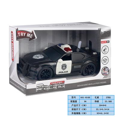 1:20灯光音乐惯性可开门警察车（黑色）(包电3*AG13) - OBL978528
