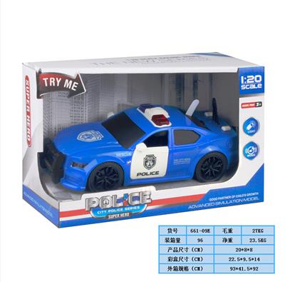 1:20灯光音乐惯性可开门警察车（蓝色）(包电3*AG13) - OBL978532