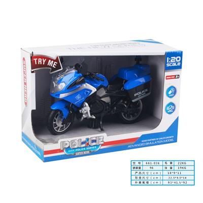 1:20灯光音乐滑行警察摩托车（蓝色）(包电3*AG13) - OBL978581