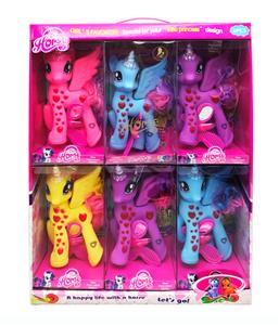 搪胶钻石独角马马宝丽带梳子镜子和化妆品6款6PC混装 - OBL982158