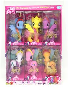 PVC 盒6款大号搪胶马宝丽带皇冠 - OBL982159