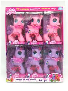 PVC 盒6款超大号搪胶马宝丽带马音乐和7彩马灯混装 - OBL982160