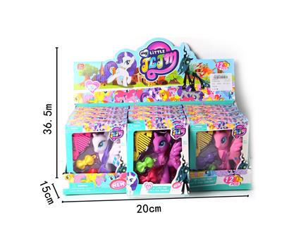 搪胶马宝莉带梳子带发夹3色混装12PC - OBL982168