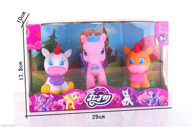 搪胶皇冠1只搪胶马宝丽带2只搪胶独角兽 - OBL982182