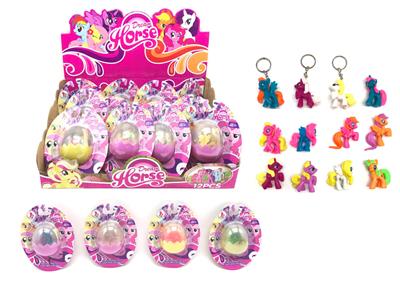 双面彩色图案吸塑塑料实色马宝莉6色混装带马贴纸12PC - OBL982241