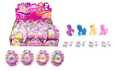 双面彩色图案吸塑塑料水晶马宝莉4色混装带马贴纸12PC - OBL982242