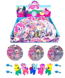 双面彩色图案吸塑搪胶彩马宝莉4色混装带马梳子12pc - OBL982244