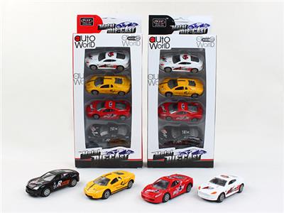 1:50赛车合金滑行跑车4只 - OBL983416