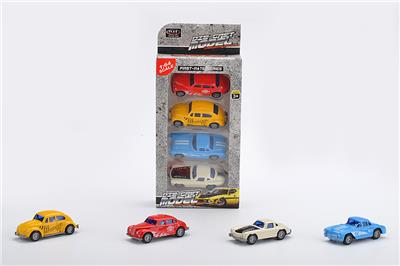 1:64 滑行 合金赛车老爷车4只 - OBL983422