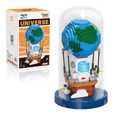 太空热气球-微颗粒积木(圆筒明罩+灯光)(1052PCS) - OBL984161