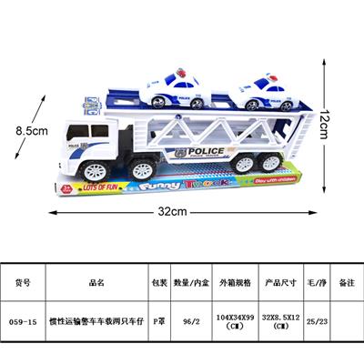 惯性运输警车载2只车仔 - OBL987966