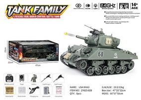 Remote control tank car m4a3 army green - OBL995681