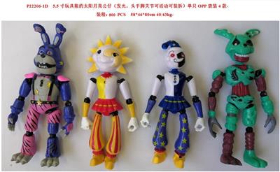 5.5寸玩具熊的太阳月亮公仔（发光，头手脚关节可活动可拆装)单只OPP袋装4款 - OBL997370