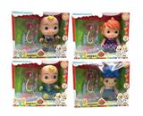 OBL10001601 - 14寸搪胶cocomelon超级宝贝带4首主题音乐和圣诞主题音乐4款不同主题人物混装带听诊器小医生器材配件