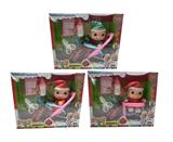 OBL10001988 - 10寸搪胶cocomelon超级宝贝带4首主题音乐【120秒】3款不同主题人物混装带医生器材配件剪刀，奶瓶。温度计带餐骑