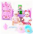 OBL10003806 - 14寸铁眼喝水撒尿娃娃带英文IC，塑料摇床，奶瓶，尿布，塑料脖围，塑料便盆
