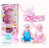 OBL10004033 - 14寸铁眼喝水撒尿娃娃带英文IC，铁推车，奶瓶，尿布，塑料脖围和塑料便盆