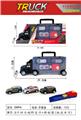 OBL10006319 - 手提礼盒滑行卡车载3只回力越野皮卡+弹射器（铁）