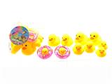 OBL10006367 - 戏水黄鸭五款混装*10只1pcs配2个鸭子游泳圈