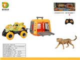 OBL10007084 - 森林猎手系列之1:43怪兽遥控车拖带豹子,不包电