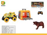 OBL10007089 - 森林猎手系列之1:43怪兽遥控车拖带狗熊,不包电