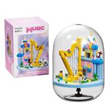 OBL10009171 - 微颗粒积木-竖琴音乐盒(1109PCS)