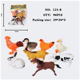 OBL10009345 - 仿真野生动物实心模型玩具儿童玩具亲子互动摆件软胶农场8只装（无功能）