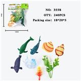 OBL10009396 - 仿真野生动物实心模型玩具儿童玩具亲子互动摆件6只海洋套装