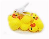 OBL10009407 - 洗澡戏水小黄鸭发声小鸭子玩具游泳池浴室鸭仔(花)(带哨子)