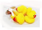 OBL10009408 - 洗澡戏水小黄鸭发声小鸭子玩具游泳池浴室鸭仔(尖)(带哨子)