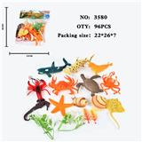 OBL10009417 - 仿真野生动物实心模型玩具儿童玩具亲子互动摆件12只海洋套装