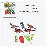 OBL10009425 - 仿真野生动物实心模型玩具儿童玩具亲子互动摆件5只装恐龙