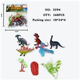 OBL10009428 - 仿真野生动物实心模型玩具儿童玩具亲子互动摆件5只装恐龙