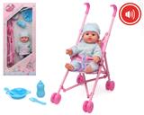 OBL10011989 - 15寸娃娃棉身搪胶手脚配餐具组件/塑料推车,带IC