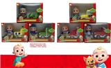 OBL10014144 - 第4代6.5寸实身COCOMELON娃娃带4条不同主题曲【90】秒带搪胶巴士卡通车 6款混装