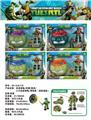 OBL10014448 - 忍者神龟带投影+武器+面具+小只忍者神龟（四款混装）