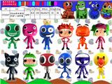 OBL10014683 - 10CM 彩虹朋友 POP（12款）12只OPP袋装