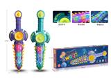 OBL10019359 - 七彩炫酷电动声光齿轮联动星球太空电锯闪光剑